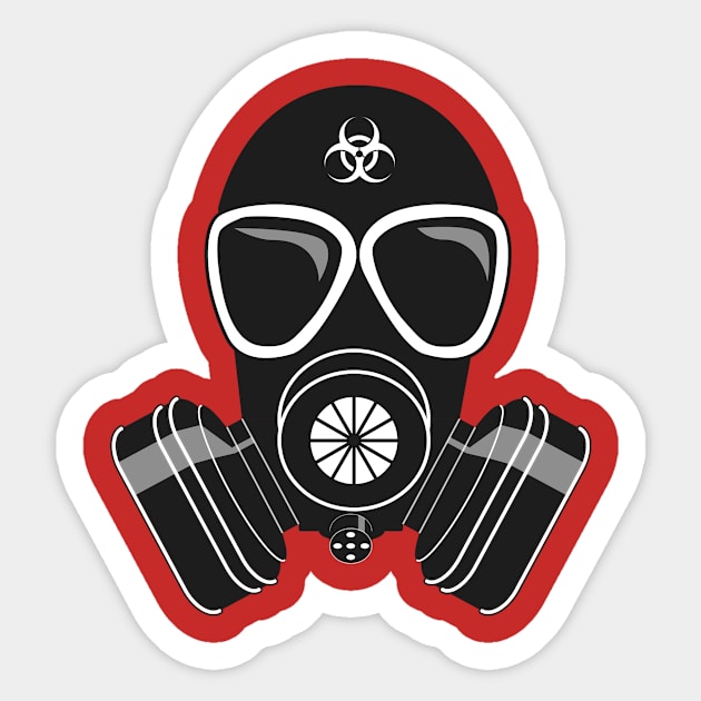 A black gas mask Sticker by MissMorty2